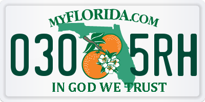 FL license plate 0305RH