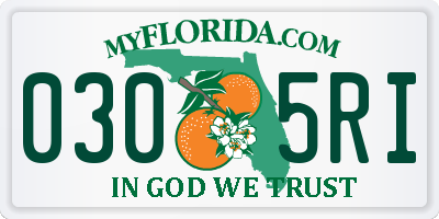 FL license plate 0305RI