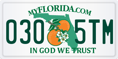 FL license plate 0305TM