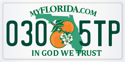 FL license plate 0305TP