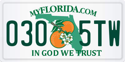 FL license plate 0305TW
