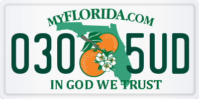 FL license plate 0305UD