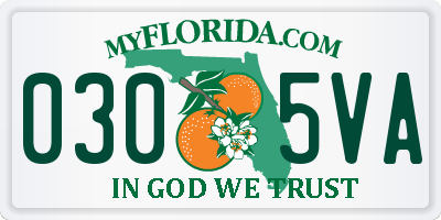 FL license plate 0305VA