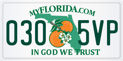 FL license plate 0305VP