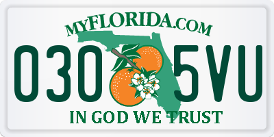 FL license plate 0305VU