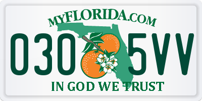 FL license plate 0305VV