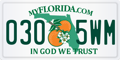 FL license plate 0305WM