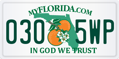 FL license plate 0305WP