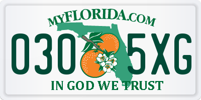 FL license plate 0305XG