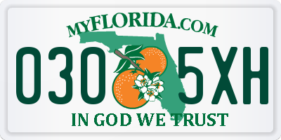 FL license plate 0305XH
