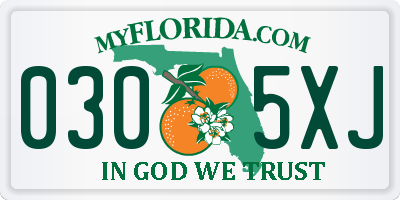 FL license plate 0305XJ