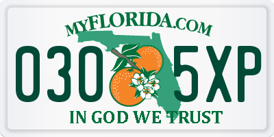 FL license plate 0305XP