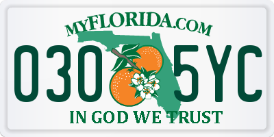 FL license plate 0305YC