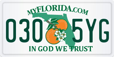 FL license plate 0305YG