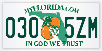 FL license plate 0305ZM