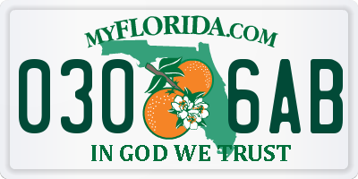 FL license plate 0306AB