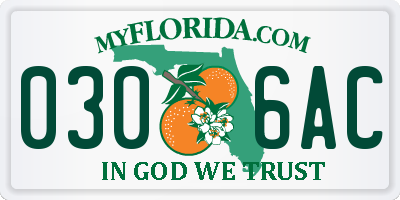 FL license plate 0306AC