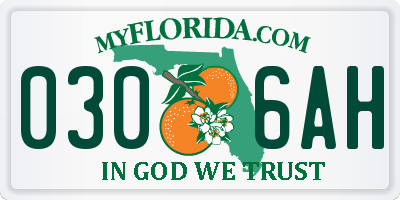 FL license plate 0306AH