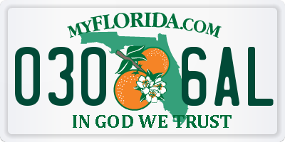 FL license plate 0306AL
