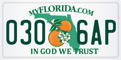 FL license plate 0306AP