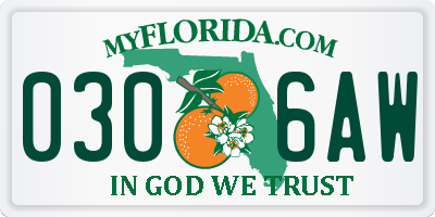 FL license plate 0306AW