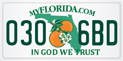 FL license plate 0306BD