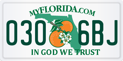 FL license plate 0306BJ