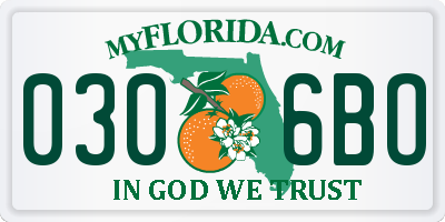 FL license plate 0306BO