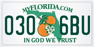 FL license plate 0306BU