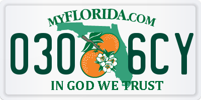 FL license plate 0306CY