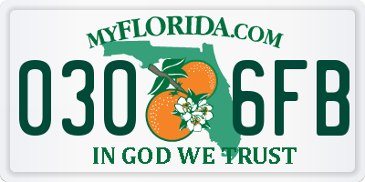 FL license plate 0306FB