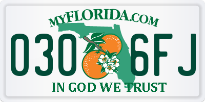 FL license plate 0306FJ