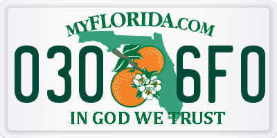 FL license plate 0306FO