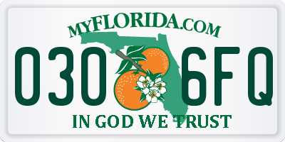 FL license plate 0306FQ