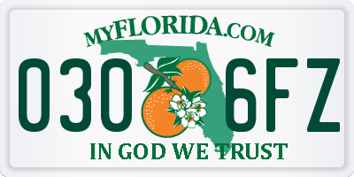 FL license plate 0306FZ