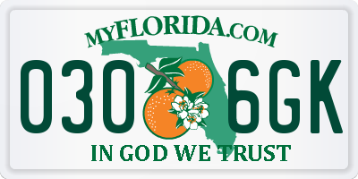 FL license plate 0306GK