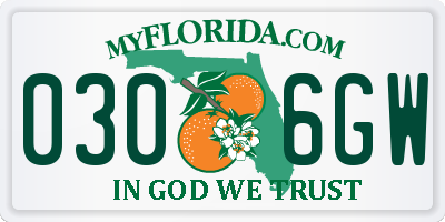 FL license plate 0306GW