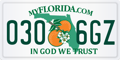 FL license plate 0306GZ