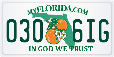 FL license plate 0306IG