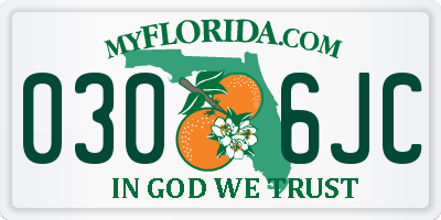 FL license plate 0306JC