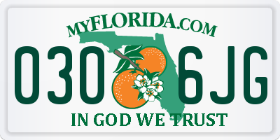 FL license plate 0306JG