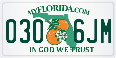 FL license plate 0306JM