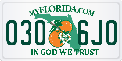 FL license plate 0306JO
