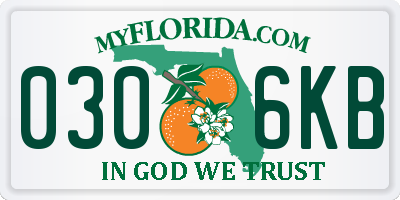 FL license plate 0306KB