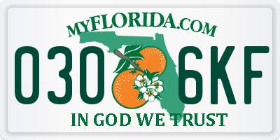FL license plate 0306KF