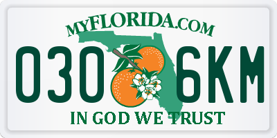 FL license plate 0306KM