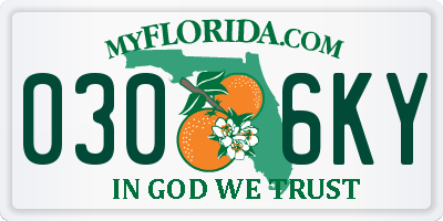 FL license plate 0306KY