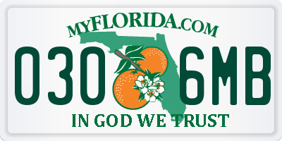 FL license plate 0306MB