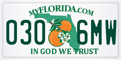 FL license plate 0306MW