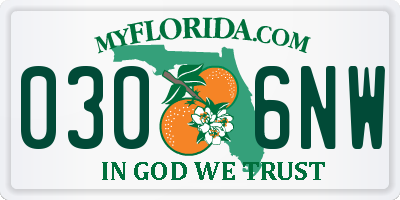 FL license plate 0306NW